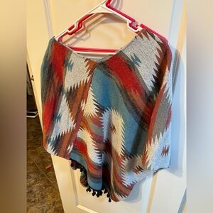 Colorful Geometric Poncho